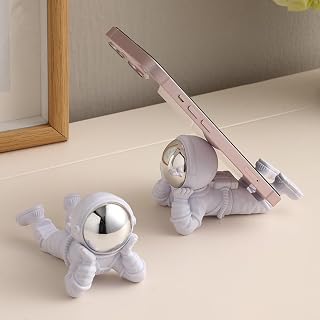 Lightweight Luxury Phone Stand, Cute Astronaut, Dramatic Tracking Tool, Desktop Live Stream Stand, High Value Decoration (Yellow)
