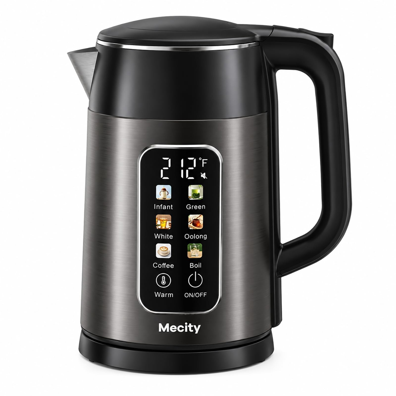 Mecity Electric Kettle 1.7L Touch Screen Temperature Control Water Boiler, No Pl