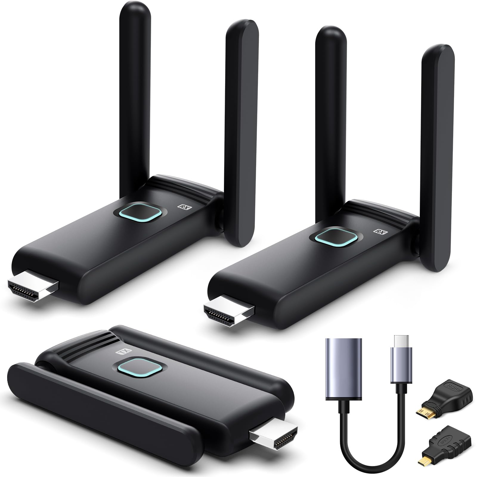 Wireless HDMI 2 Receivers and Transmitter,Up to 6 RXs,No Hot,Plug and Play | 2.4