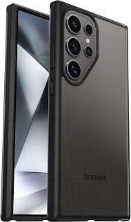 Cover per Samsung Galaxy S24 Ultra OtterBox Sleek,Resistente a shock e cadute, Cover Ultrasottile ,Testata a norme anti caduta MIL-STD 810G, Trasparente/Nero, Senza Retail Package
