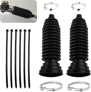 Tie Rod Boot Kit with Pinion Bellow Cable Ties and Clamps,Waterproof &amp; Dustproof Rack and Pinion Boot for Steering System Protection,Silicone Inner Tie Rod Boot Car Accessories (Black)