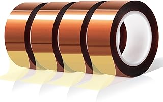 MEBMIK 4 Rolls 20mm x16m(52FT) Heat Tape High Temperature Heat Resistant Tape Heat Transfer Tape for Heat Sublimation Press Vinyl,No Residue