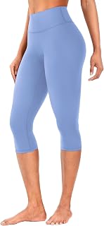 YEOREO Ease レディース ワークアウト カプリ レギンス 隠しシュシュ ジム ヨガパンツ