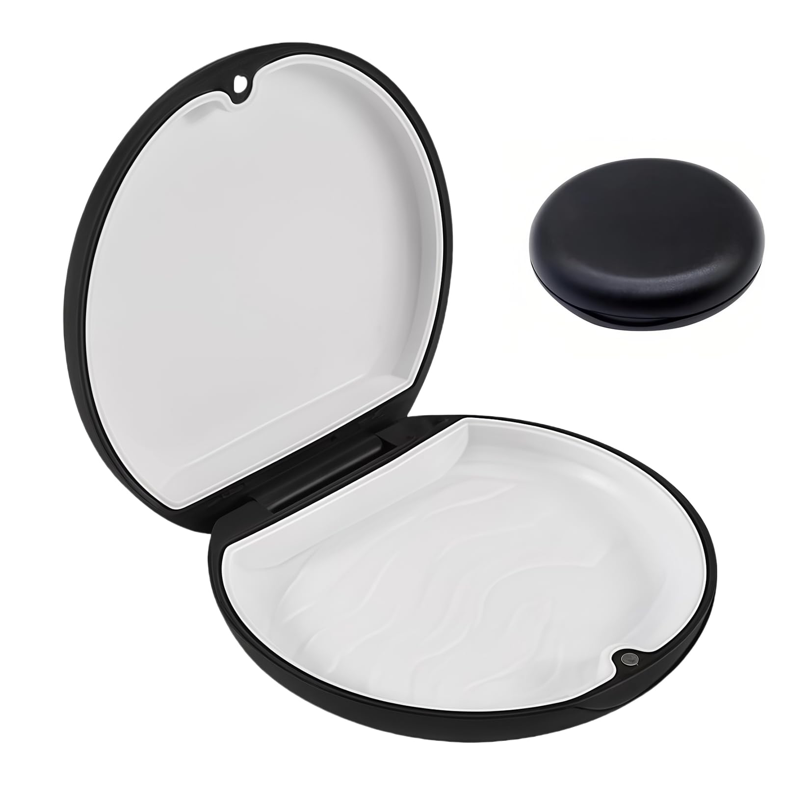 Retainer Case, Aligner Case with Magnetic Closure (Black) | Portable Invisalign 