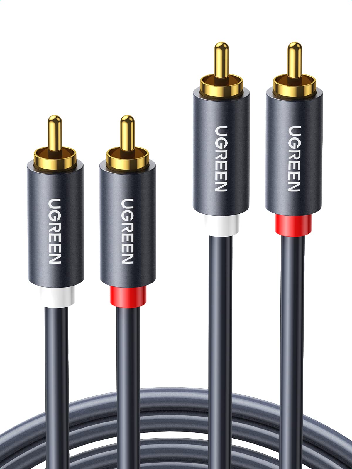 UGREEN 2RCA Cable Male Stereo Audio Cable Gold Plated Car Subwoofer Adapter | Du