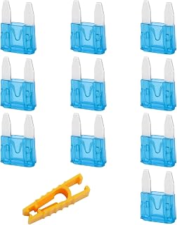 JatilEr 15 Amp Mini Car Fuse, 10 Pcs Blade Fuses Automotive Fuses | with 1 Car Fuse Puller, Replacement Car Fuses for Car/Rv/Truck/Motorcycle/Boat