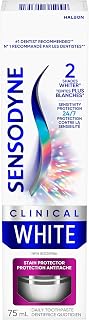 SENSODYNE Clinical White Toothpaste, Sensitivity Protection, Stain Protector, 75mL