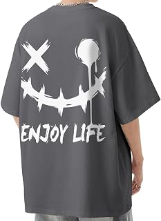 Bluefeel Men's Summer T-shirt, Large Size, Popular, Cool to Touch, Loose, Sweat Absorbent, Quick Drying, Oversize, Short Sleeve, Solid, Korean Style, Fashionable, Casual, Cut and Sewn, Drop Shoulder