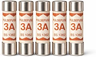 Pulsefuse® 5 x 3A Plug Top Fuses BS1362 | 3 Amp Household Ceramic Cartridge Tube Fuse 240V/250V 6.3x25mm for UK Mains Electrical Appliances