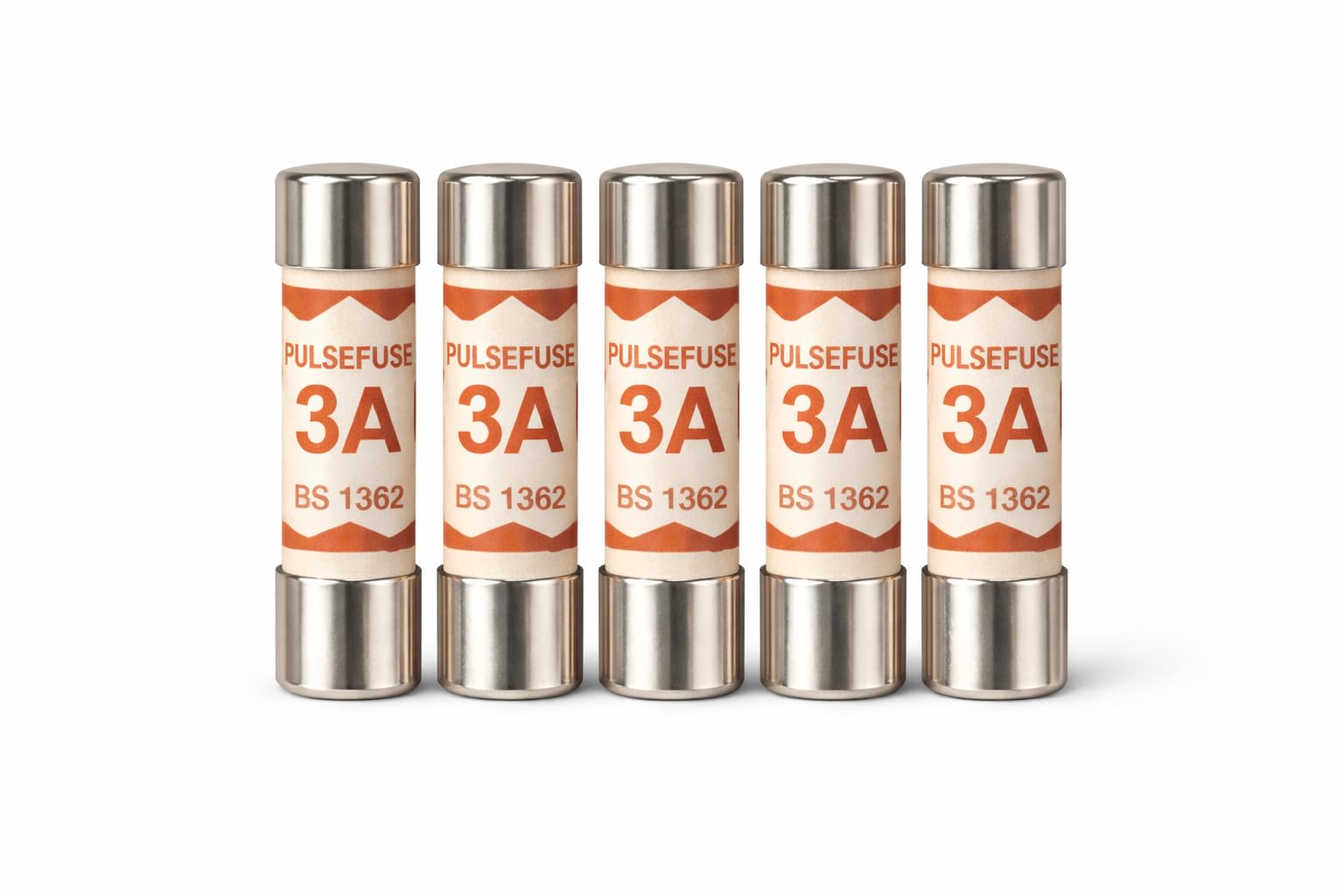 Pulsefuse® 5 x 3A Plug Top Fuses BS1362 | 3 Amp Household Ceramic Cartridge Tube