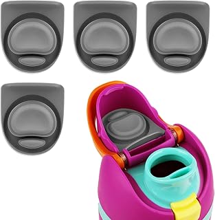 4pcs Replacement Lid Seal Gasket Stopper for Owala FreeSip 24oz 32oz | Water Bottle Top Part for Owala 16/19/24/32/40oz Rubber Spout Insert Cap Mouth Silicone Plug Accessories BPA-Free (Gray)