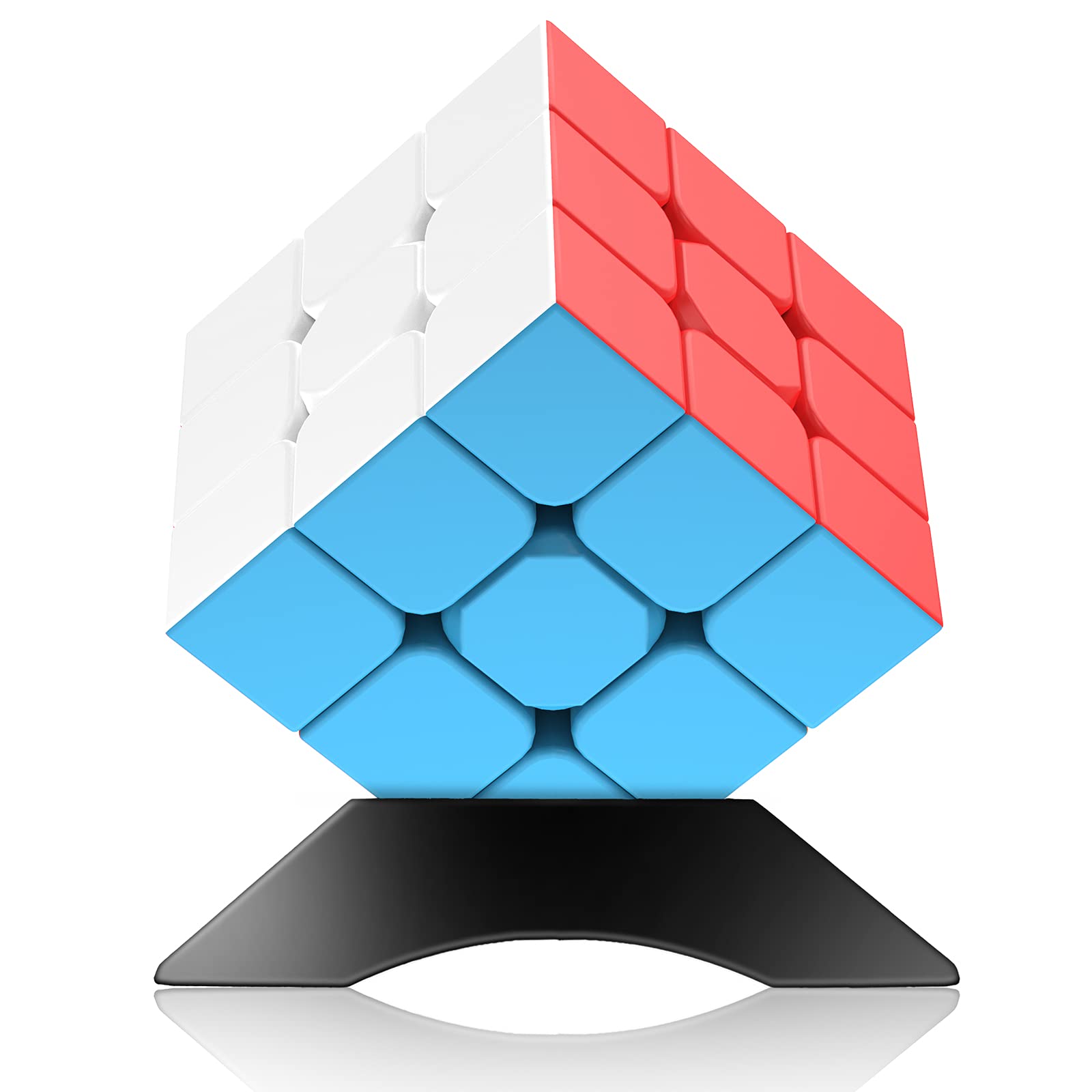 3x3 Speed Cube Stickerless with Stand & Tutorial Toy Gift for Boys 6-12 | Proble