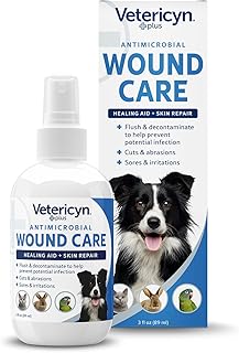 Vetericyn Plus Dog Wound Care Spray, Lick-Safe Wound & Skin Care, 3 oz | Cleans cuts, scrapes, bites & post-surgical sites; no sting; no antibiotics or steroids; lick-safe & safe for all animals