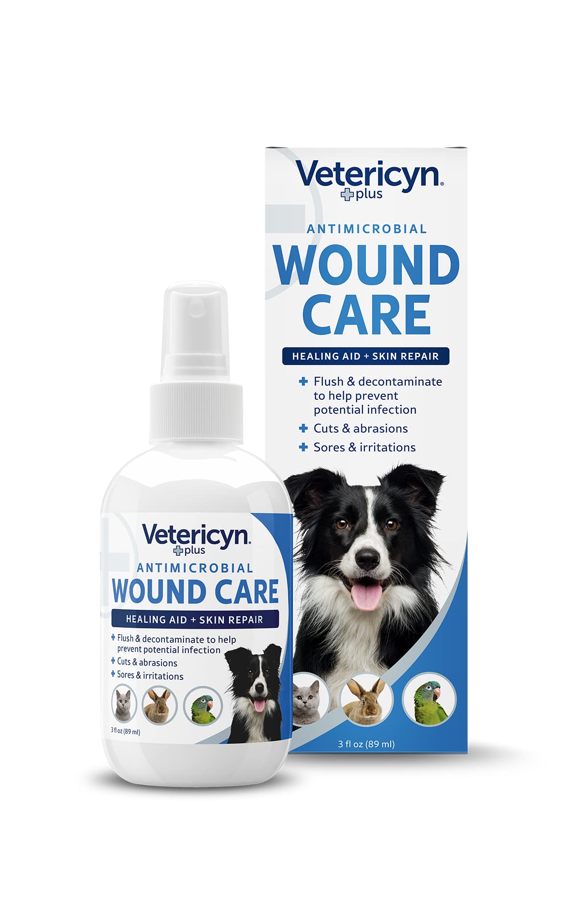 Vetericyn Plus Dog Wound Care Spray, Lick-Safe Wound & Skin Care, 3 oz | Cleans 