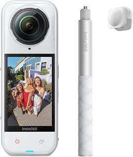 Insta360 X5 Get-Set Bundle Satin White - Waterproof 8K 360° Action Camera, Leading Low Light, Invisible Selfie Stick Effect, Rugged and Replaceable Lens, 3-Hour Battery, Built-in Wind Guard
