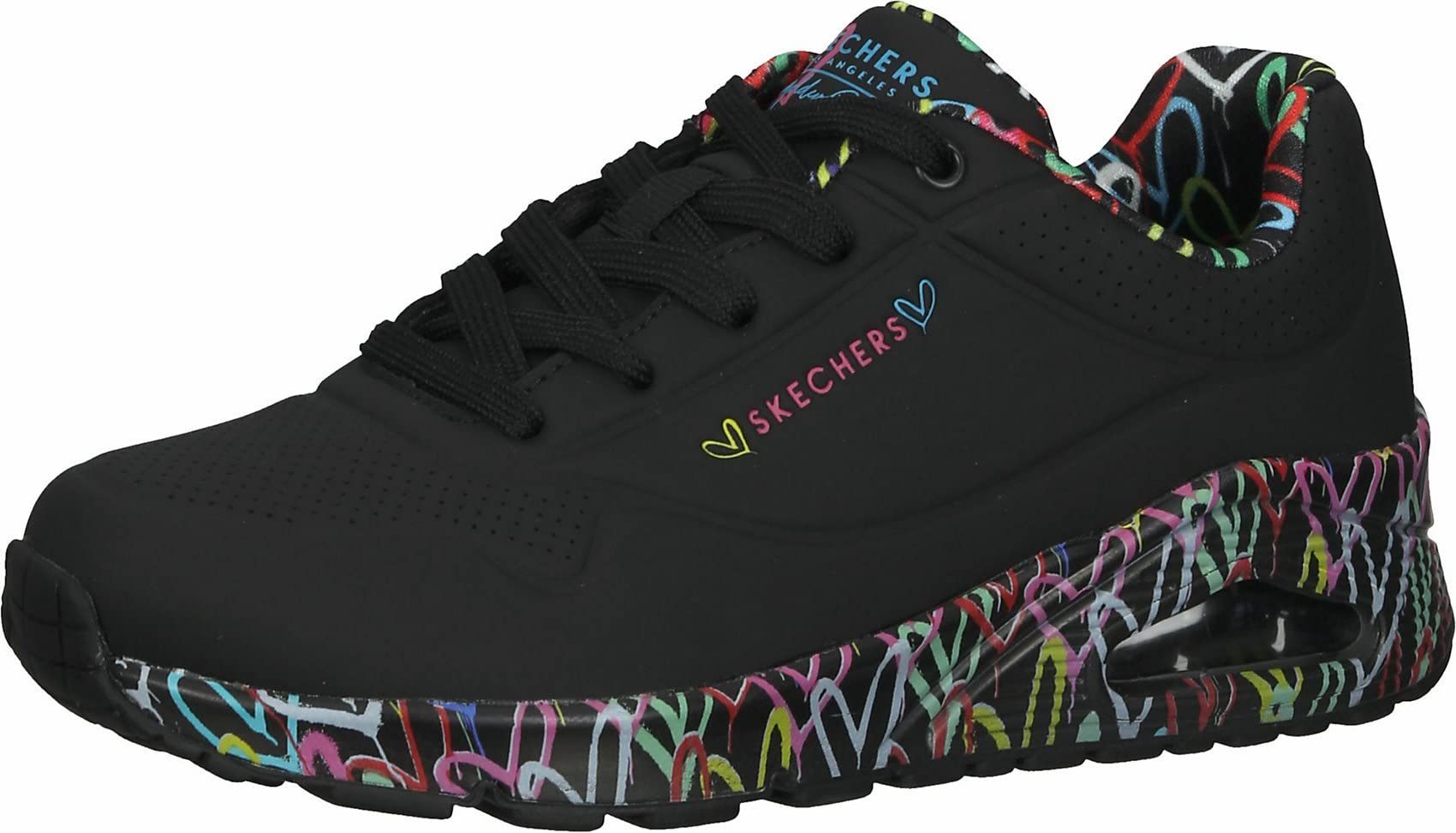 Skechers Los Angeles Uno Loving Love Womens Fashion Trainers in White Rose Gold