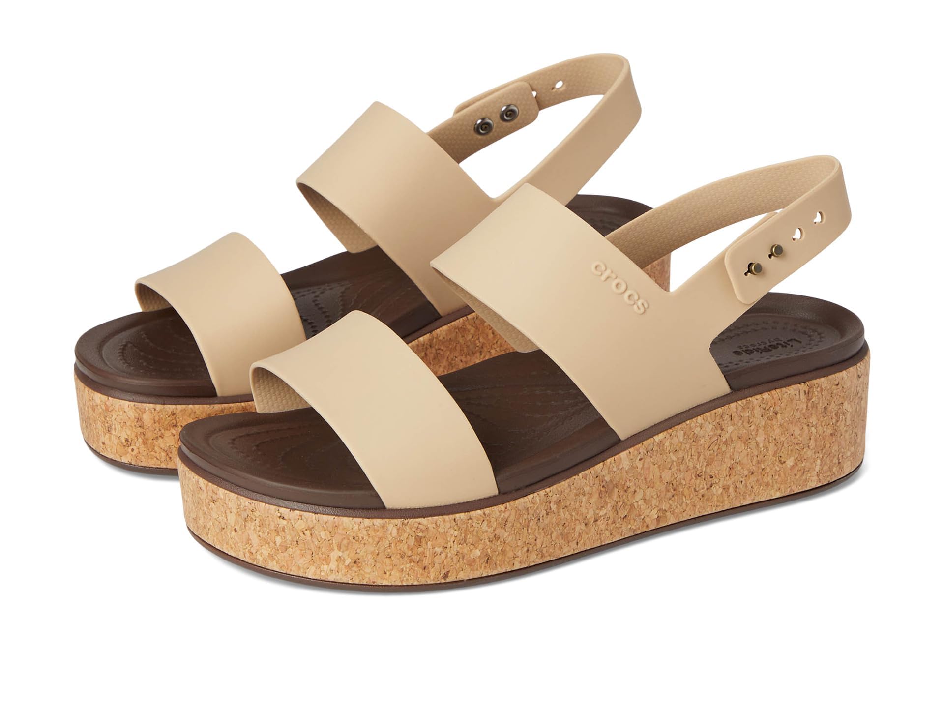 Crocs Brooklyn Cork Low Wedge Women's Sandals
