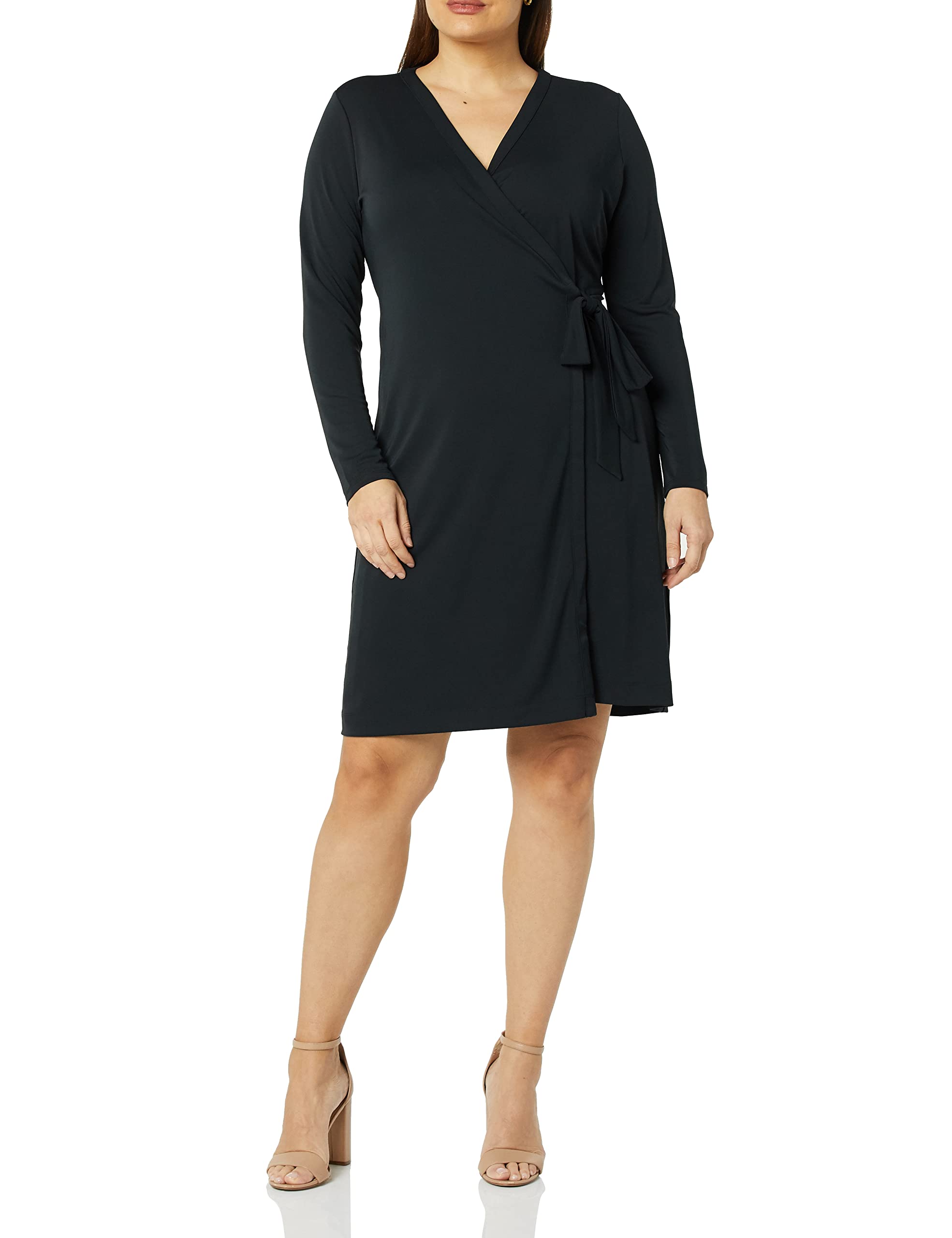 Amazon Essentials Women's Long Sleeve V Neck Wrap Dress