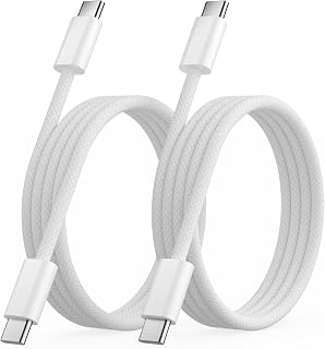 2 Pack 1M Nylon USB C to USB C Charger Cable iPhone 18 17 Charger Cord