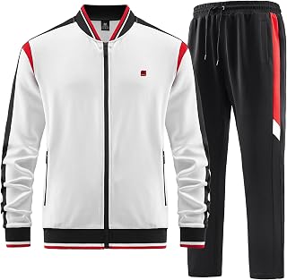 ANOTWENER, Mens Casual 2 Piece Tracksuit Long Sleeve Full Zip Jacket and Joggers Sweatpants