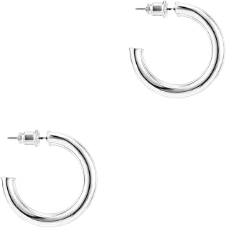 PAVOI 14K Gold Plated Lightweight Hoop Earrings for Women, Infinity Hoops