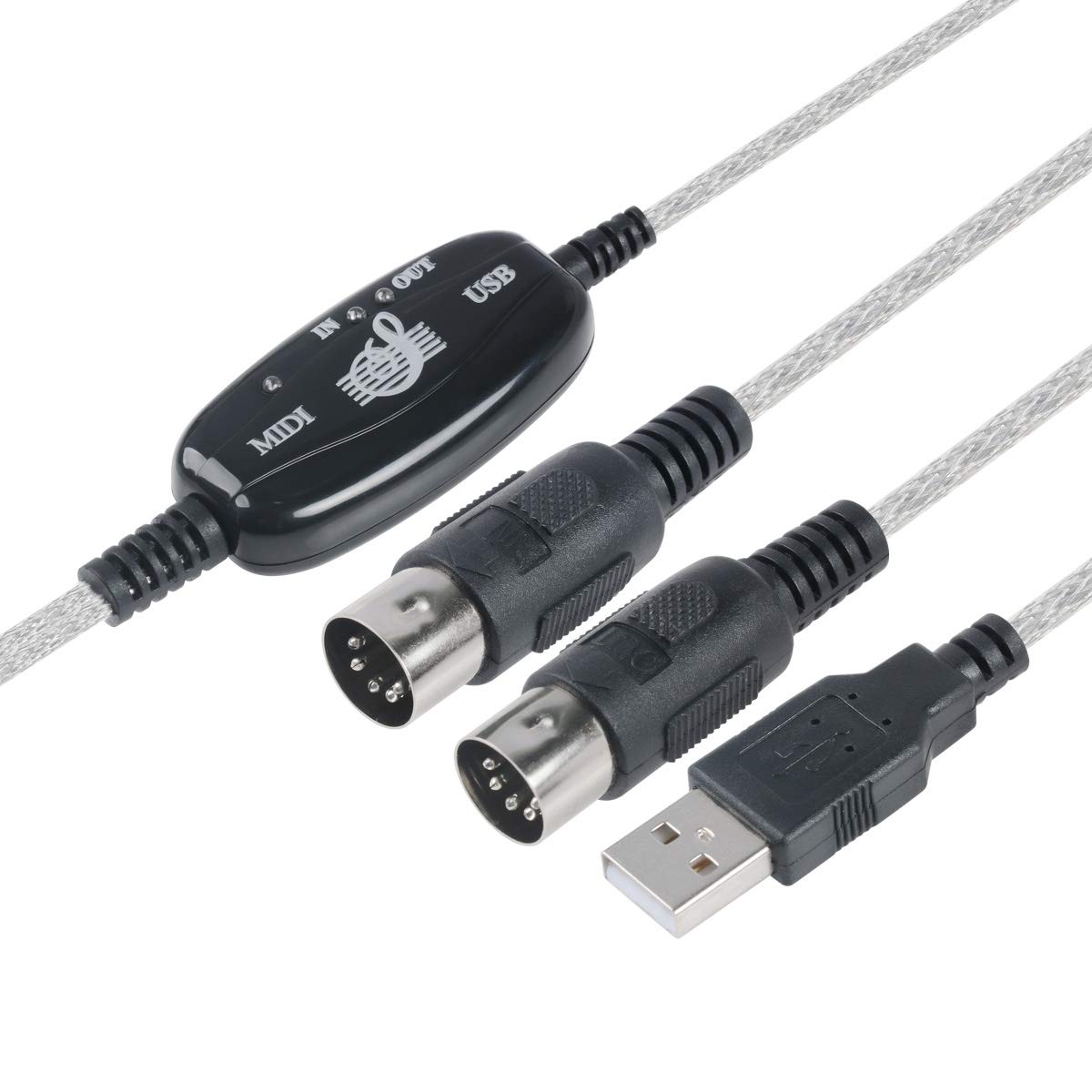TENINYU USB to MIDI Cable Converter 2 in 1 PC to Synthesizer Music Studio Keyboa