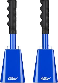 Eastar Cow Bell with Handle, Large Cowbells for Sporting Events, 2 Pack 10 Inch Cow Bell Noise Makers Cheer Bell for Football Games, Stadiums, Blue