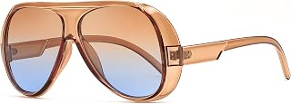 FEISEDY Retro Oversized Aviator Sunglasses Womens Men Trendy Vintage 70s Style Big Square Shield B0344