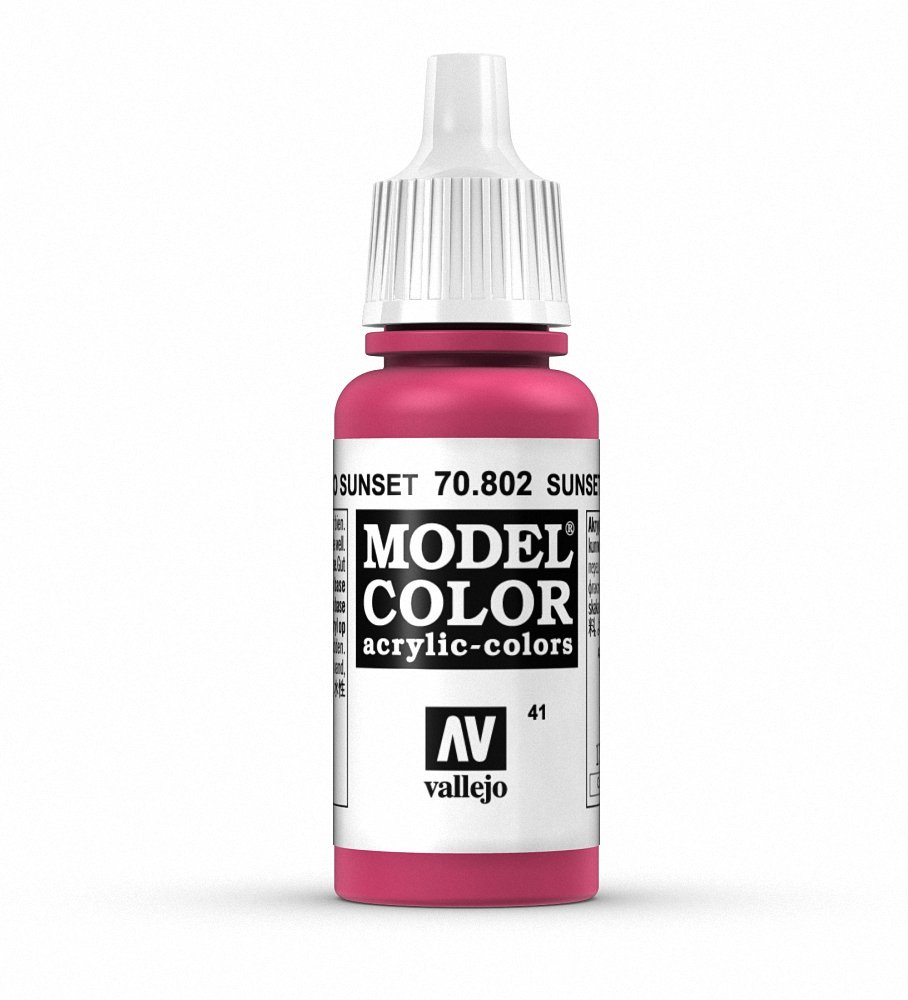Vallejo Model Color 17 ml Acrylic Paint - Sunset Red