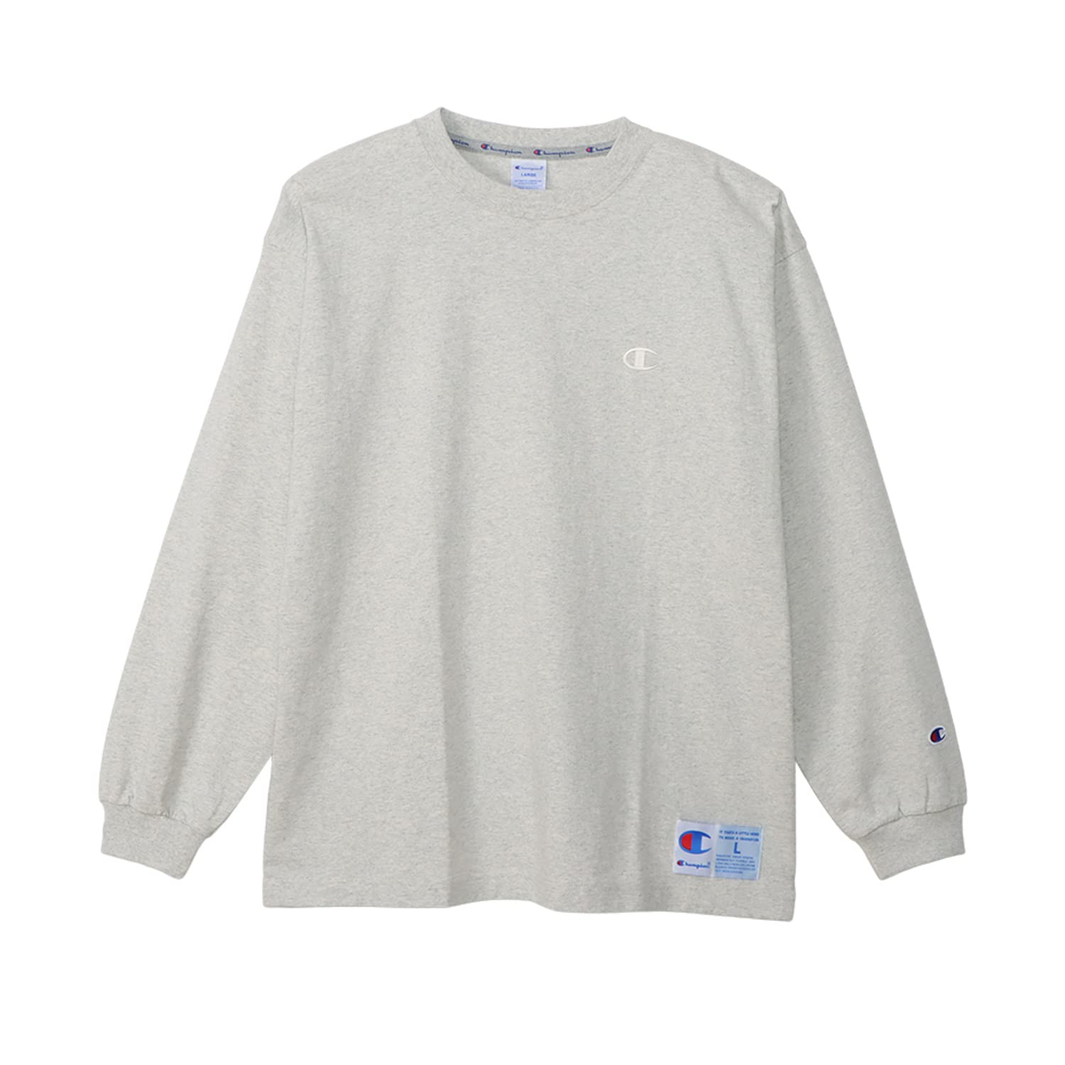 Champion C3-V414 Men's Long T-Shirt, Long Sleeve, Round Neck, 100% Cotton, Relax
