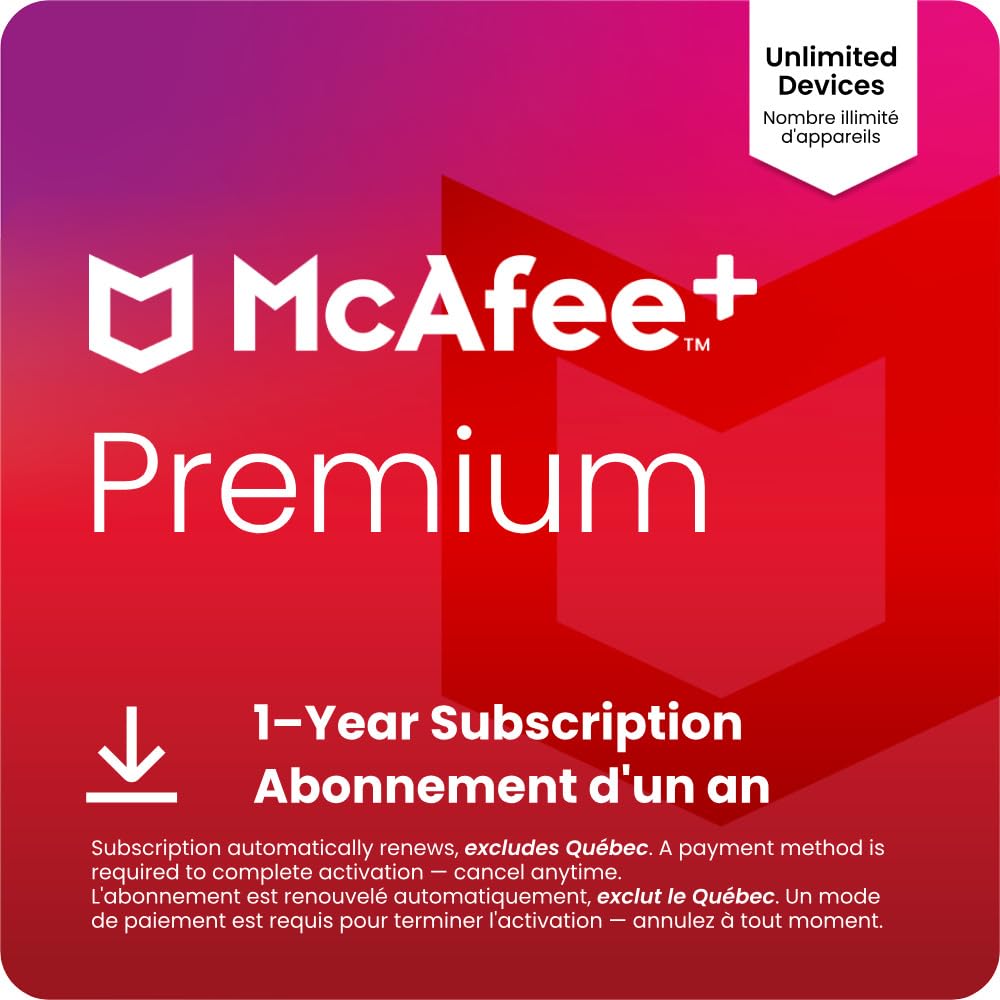 McAfee+ Premium 2026 | Unlimited Devices | All-In-One Cybersecurity Software inc