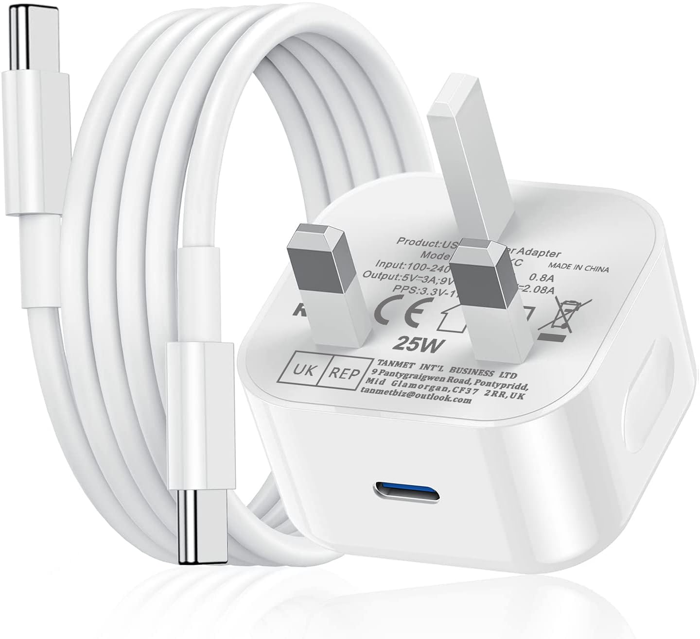 iPhone 18 17 16 Charger,25W Apple USB C Fast Charger Cable and Plug Super Quick 