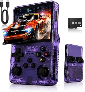 R36S Handheld Game Console 2026 -128G,Purple Transparent. | 2026 Opensource System