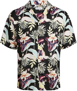 Jack & Jones Men's Jjjeff Floral AOP Resort Shirt SS Shirt