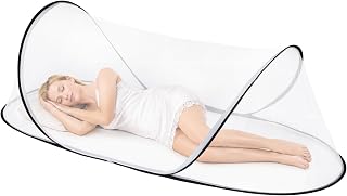 Large Pop Up Mosquito Net for Bed – 78.7"x31.5"x23.6" Portable Foldable Mesh Tent, Lightweight Breathable Instant Pop-Up, for Camping, Travel, Patio – No Assembly, Keeps Bugs Out