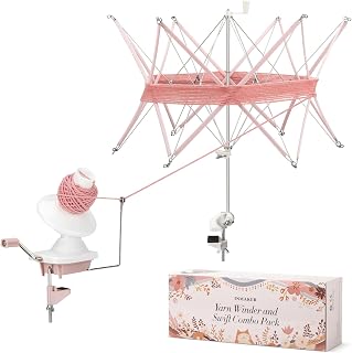 INMAKER Yarn Winder and Swift, Ball Winder and Swift Combo for Crocheting | 4oz, Durable ABS Plastic, Manual, Easy to Use, Quick Install, Protable, Essential Tool for Crafting Enthusiasts