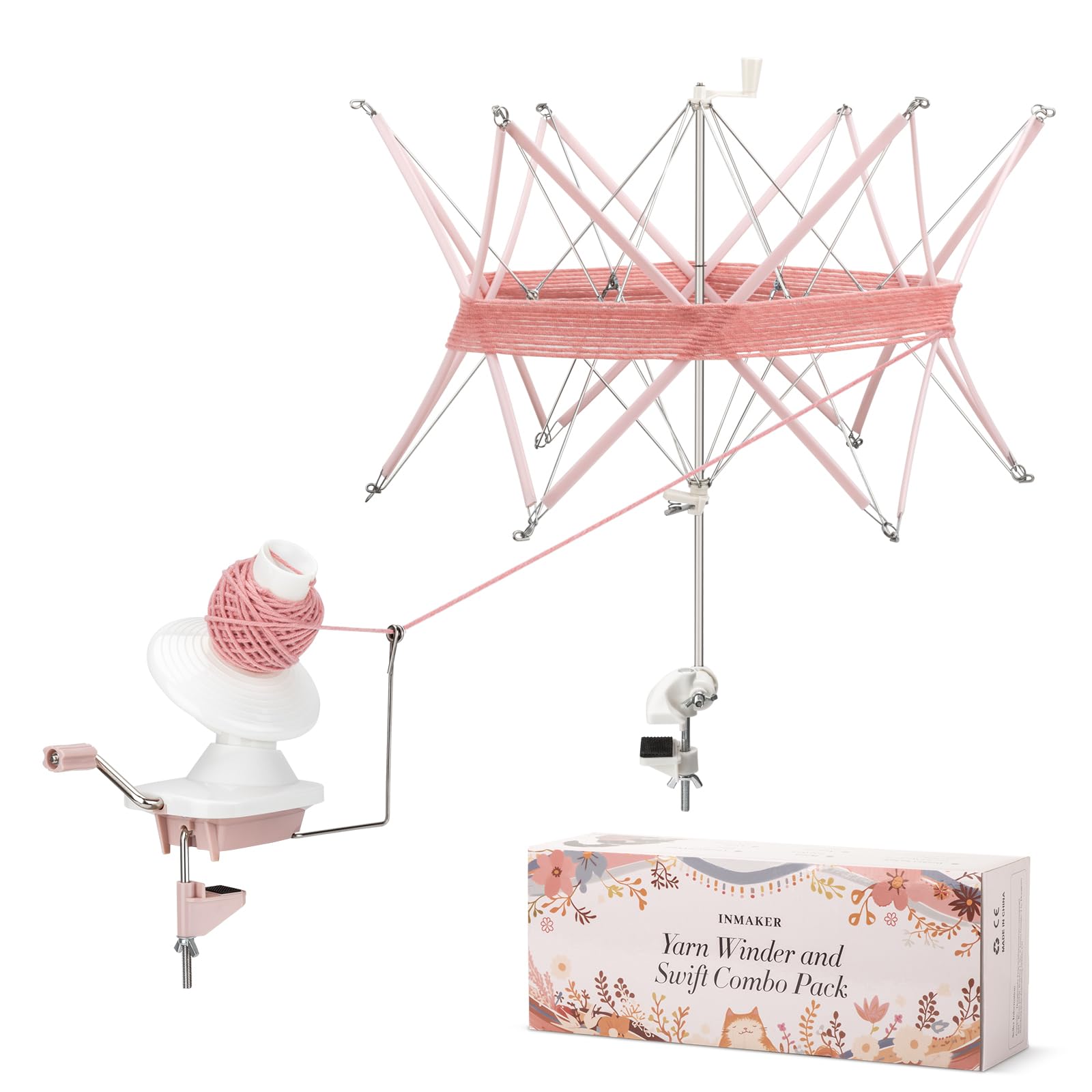 INMAKER Yarn Winder and Swift, Ball Winder and Swift Combo for Crocheting | 4oz,