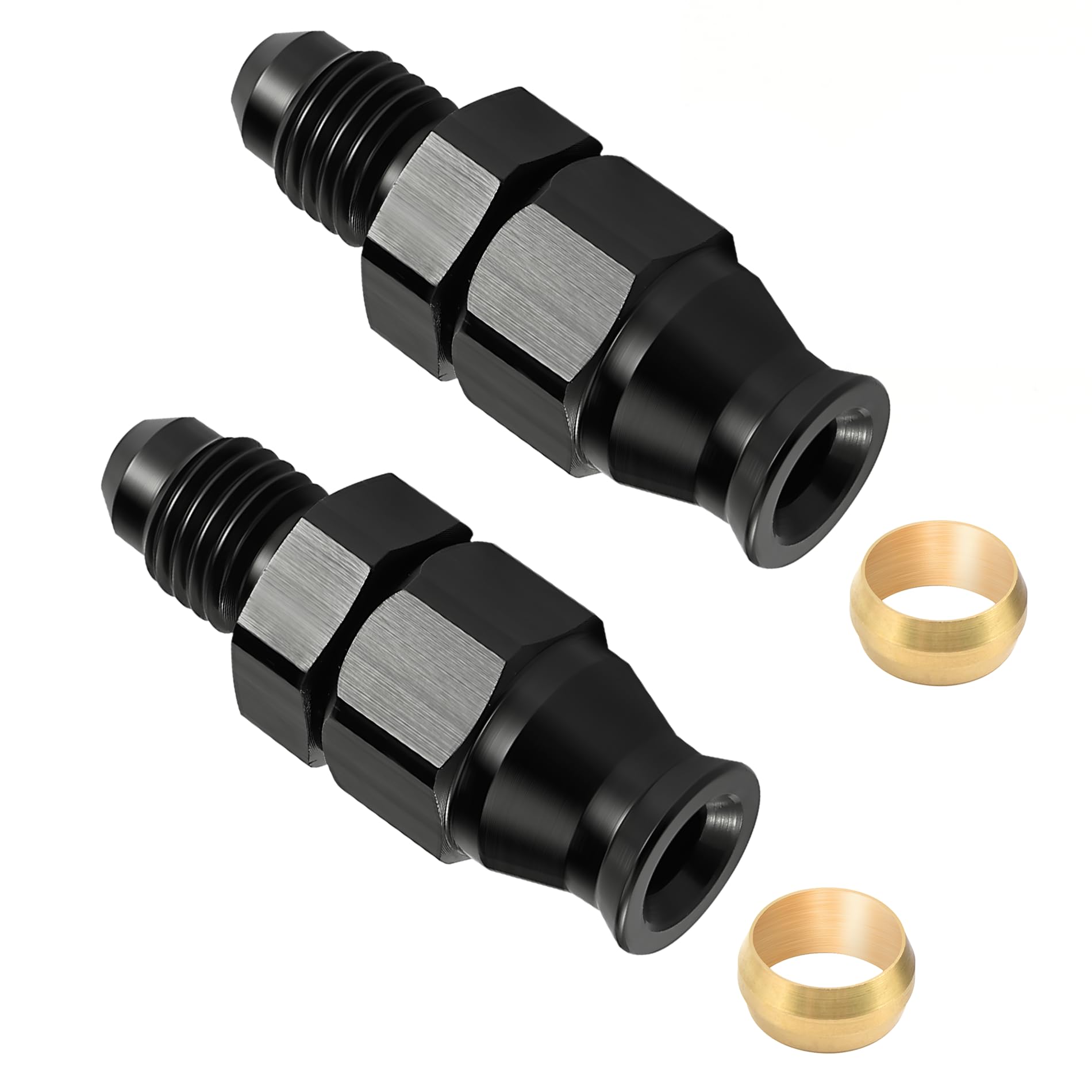 EVIL ENERGY 6AN Male to 3/8" Hardline Compression Fitting Adapter, 2 PCS | 