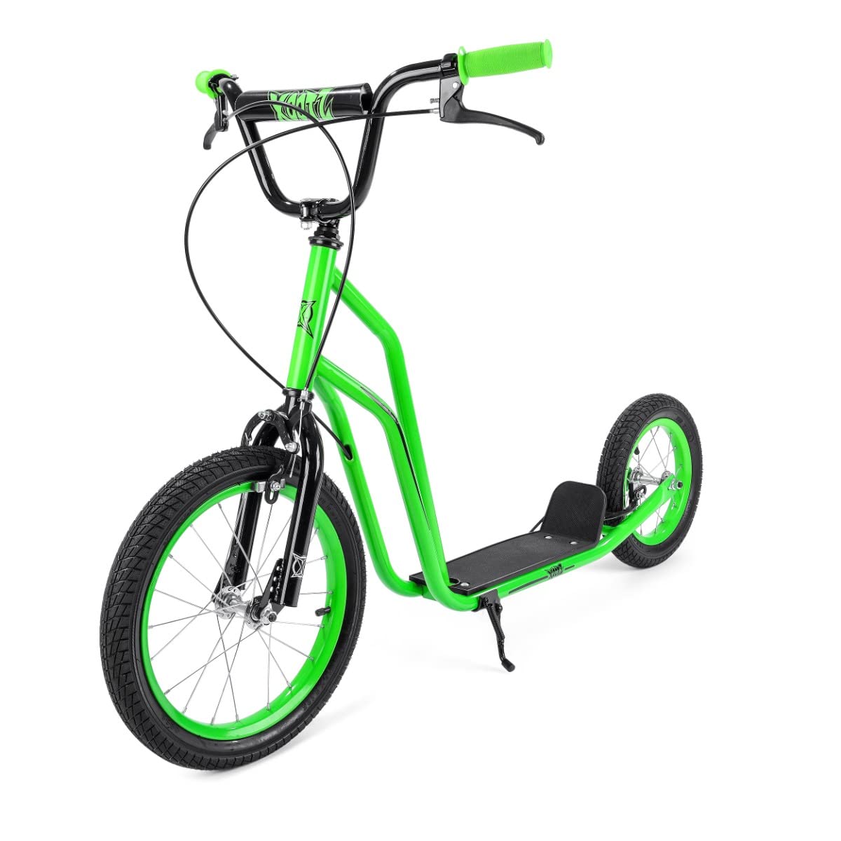 Xootz Kids BMX Scooter for Kids Ages 5-12, Big Wheel Scooter, Green | All-Terrai