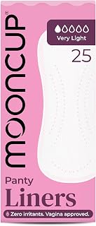 Mooncup Panty Liners - Secure Fit, Breathable & Biodegradable - 25 Count | Plastic-Free, Ultra-Thin Cotton Panty Liners for Sensitive Skin - Irritation-Free Protection for Light Days