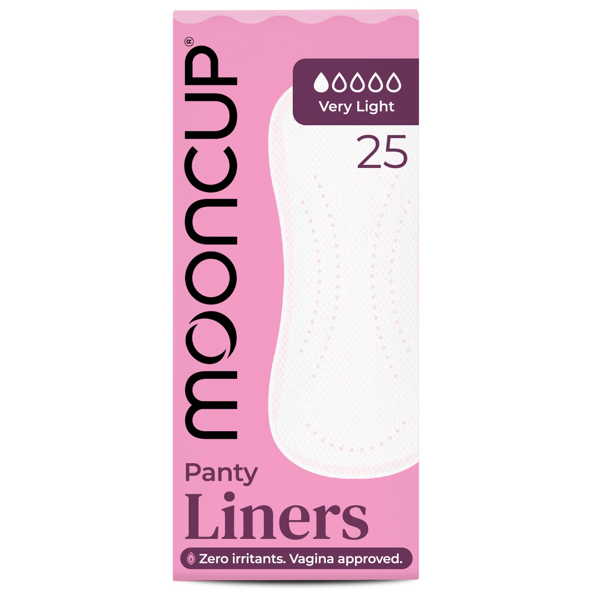 Mooncup Panty Liners - Secure Fit, Breathable & Biodegradable - 25 Count | Plast