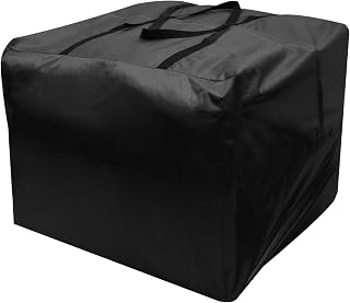 Garden Furniture Cushion Storage Bag 81x81x61cm Waterproof Anti-UV Heavy Duty Rip Proof 210D Oxford Fabric Outdoor Patio Cushion Storage Bag with Handles for Winter Patio Chair Couch Pillow (black)