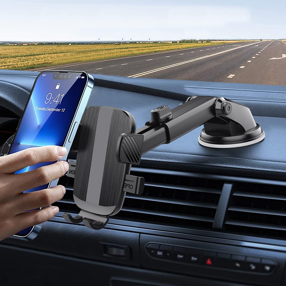 Car Phone Holder Mount, Cell Phone Holder for Car, Dashboard Windshield, Suction