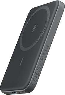 Anker Magnetic Power Bank, 5,000mAh Wireless Portable Charger | Travel Essential Battery Pack with USB-C Cable, for iPhone 17 / 16 / 15 Series and More (Black)