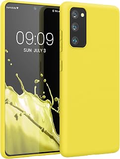 kwmobile Case for Samsung Galaxy S20 FE TPU Case - Mobile Phone Case Supports Wireless Charging, Flexible Protective Case, Rubberised Cover in Bright Yellow