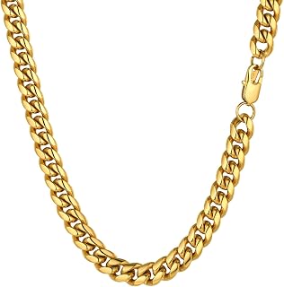 PROSTEEL Miami Cuban Chain Stainless Steel Necklace for Men