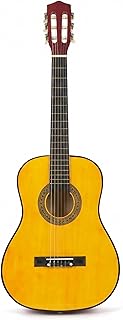 Music Alley MA-34-N 34 Inch Junior Classical Guitar for Kids, Natural | Nylon string acoustic beginner guitar for children with online lessons for school & home practice