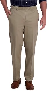 Haggar Men's Iron Free Premium Khaki Classic Fit Flat Front Expandable Waist Casual Pant (Regular and Big & Tall Sizes) Casual Pants