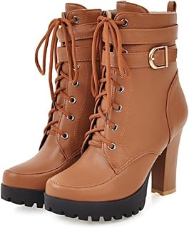 FOREADA Platform Boots For Women Black Chunky Boot Goth Ankle Booties Bead Lace Lolita Dress Shoes With Zipper