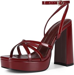 Platform High Heels for Women Strappy Chunky Heels Sandals for Women Open Toe Block Heeled Sandals with Ankle Strap Summer Dress Shoes